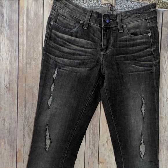 Paige Jeans Gray distressed straight leg Skyline size 25 - Picture 2 of 8